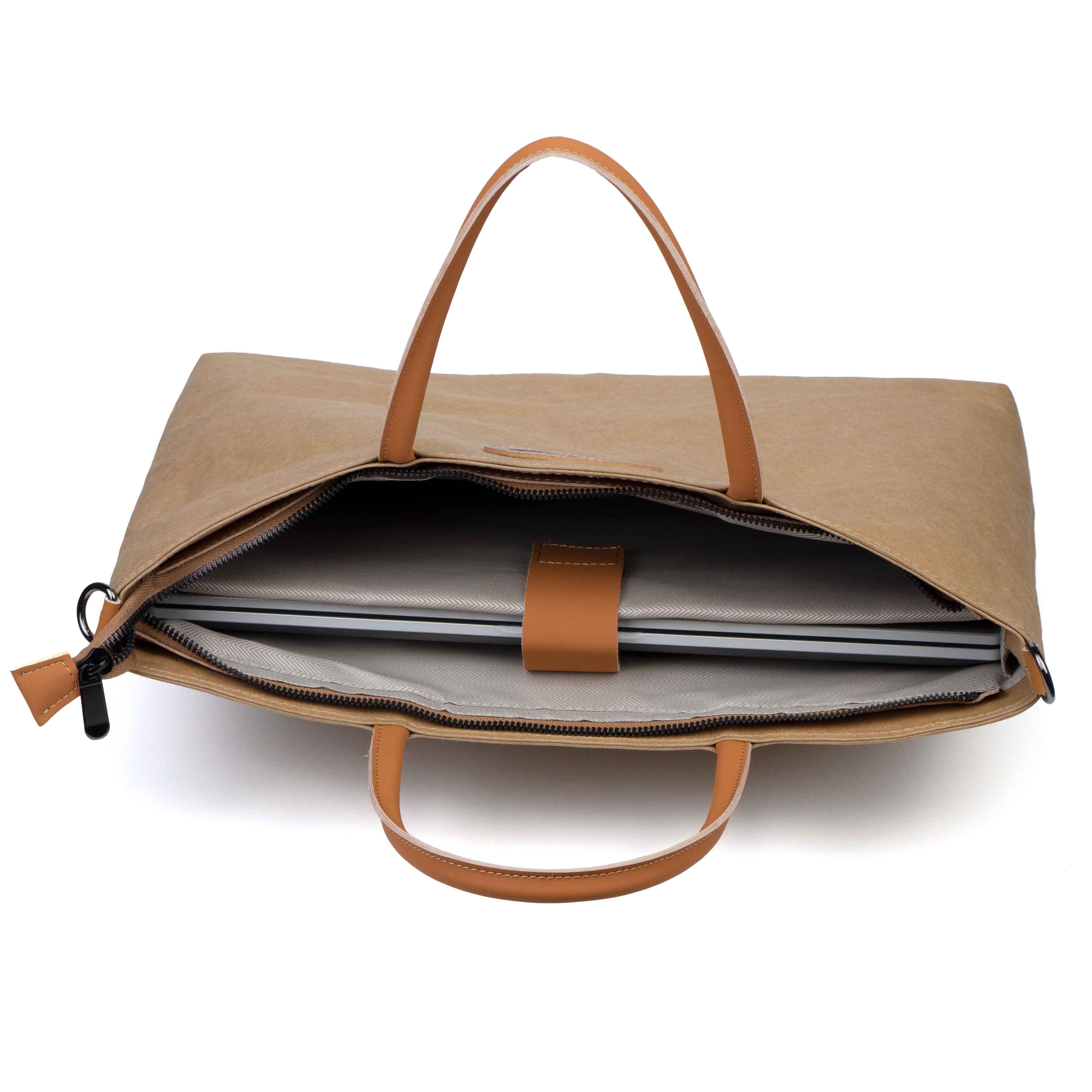 Laptop Tote Bag with Zipper and Detachable Shoulder Strap