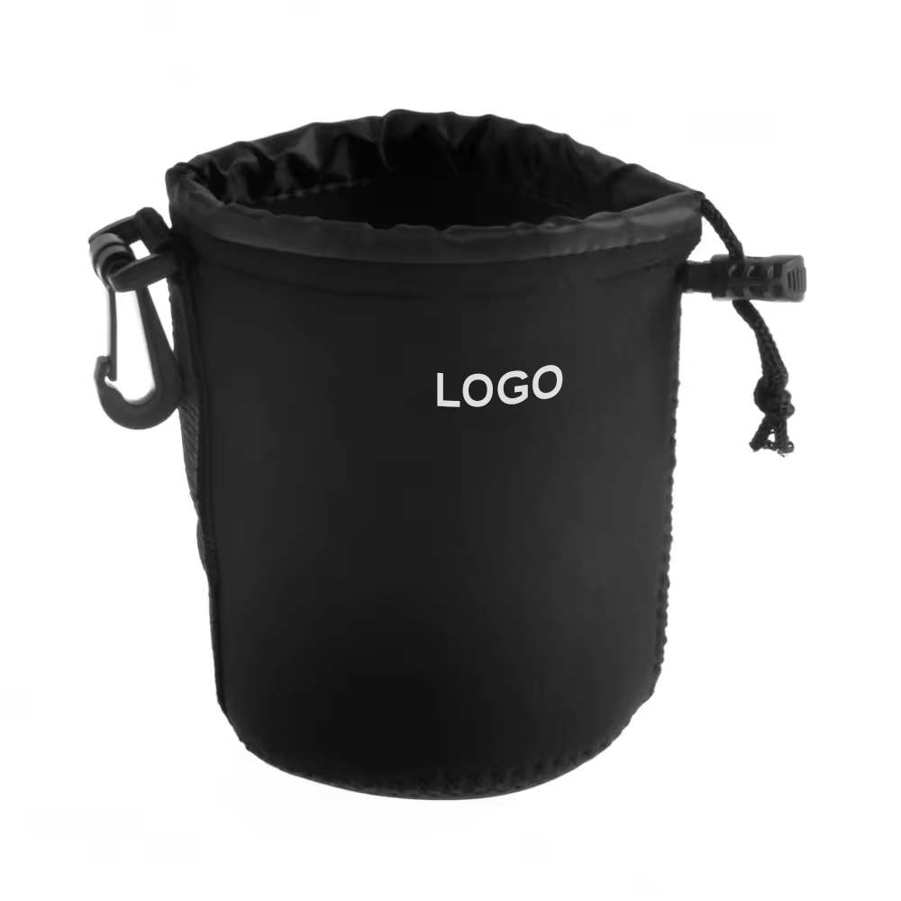 Neoprene Camera Lens Pouch with Drawstring Closure