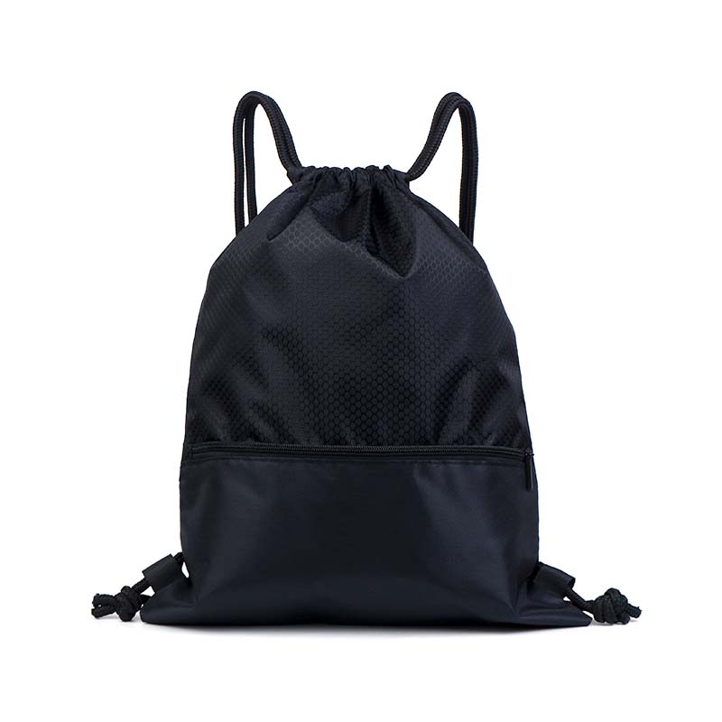 Custom Sports Drawstring Backpack with Front Zipper Pocket