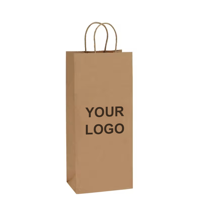 Twisted Handle Kraft Paper Wine Bag