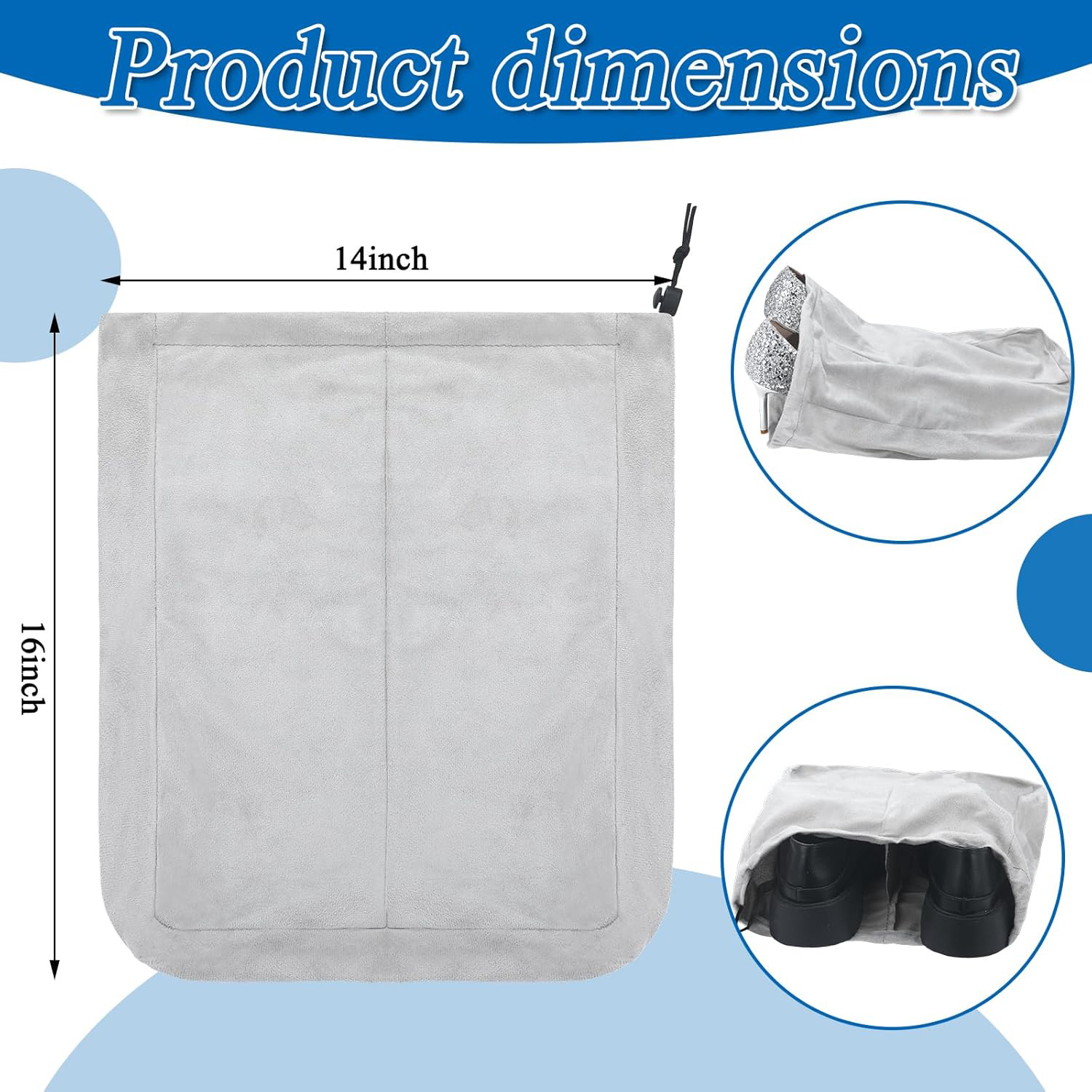 Flannel Drawstring Shoe Storage Bag
