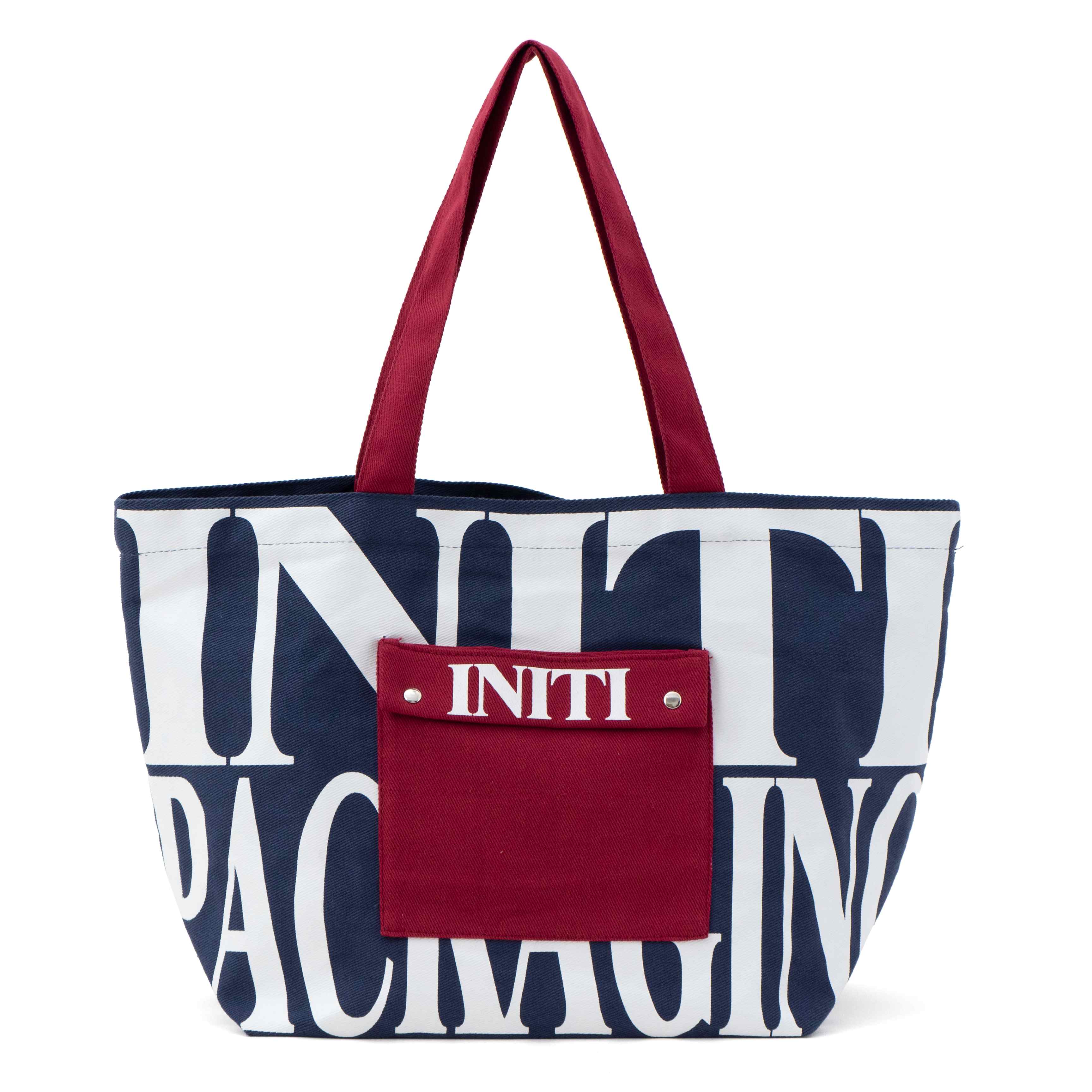 Custom Printed Cotton Canvas Tote Bag with Snap-Closure Front Pocket