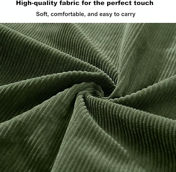 Corduroy Shoulder Tote Bag with Inner Pockets