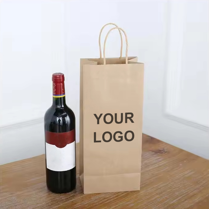 Twisted Handle Kraft Paper Wine Bag