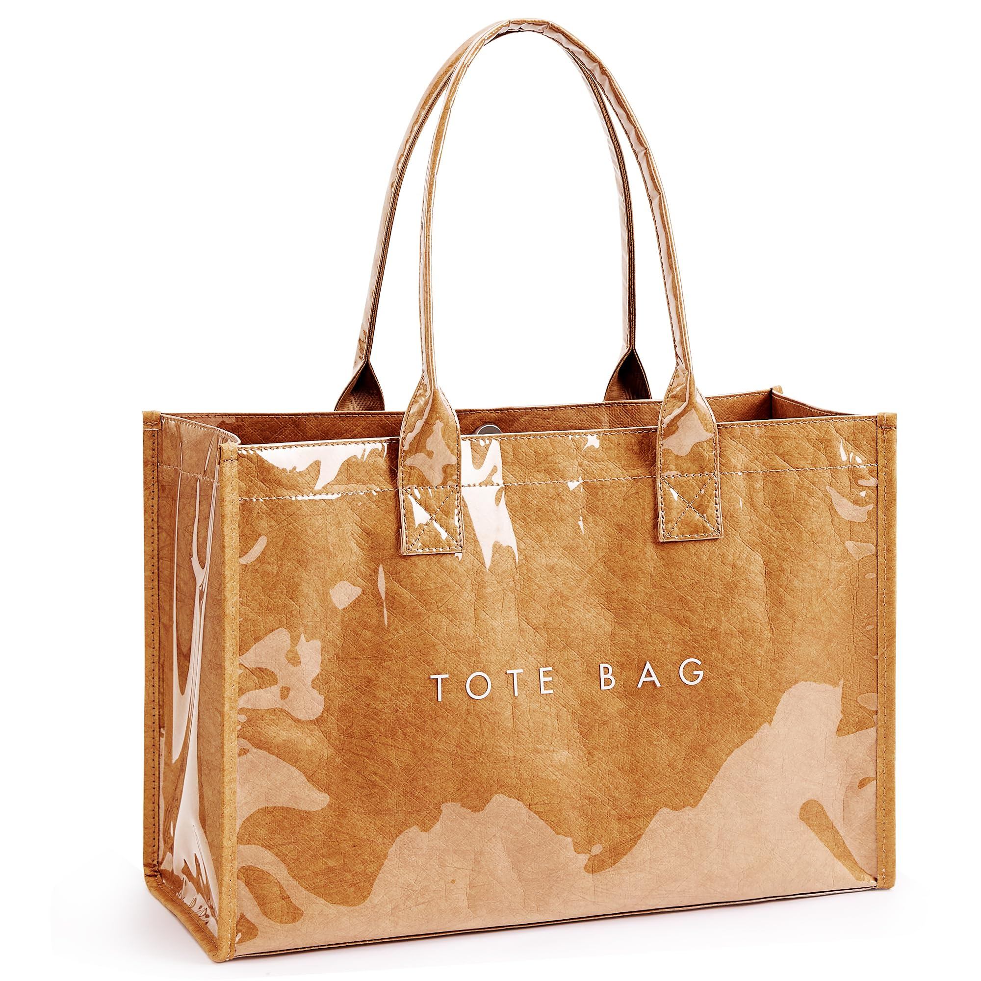 Large Clear PVC Kraft Paper Tote Bag