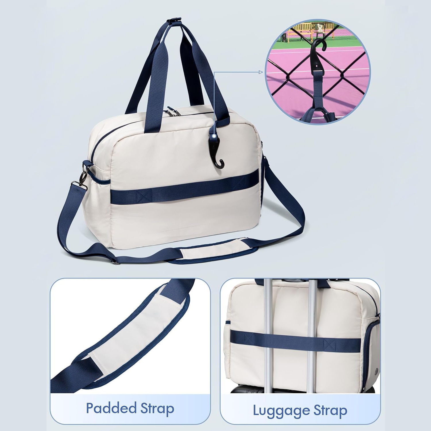 21L Pickleball Duffle Bag with Padded Paddle Pocket