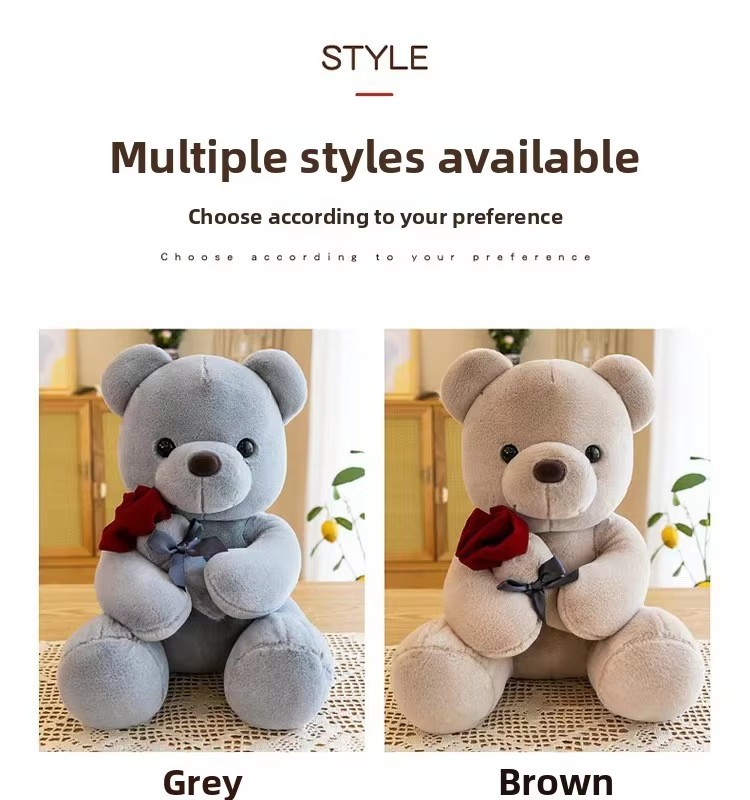 Rose Teddy Bear Plush Toy