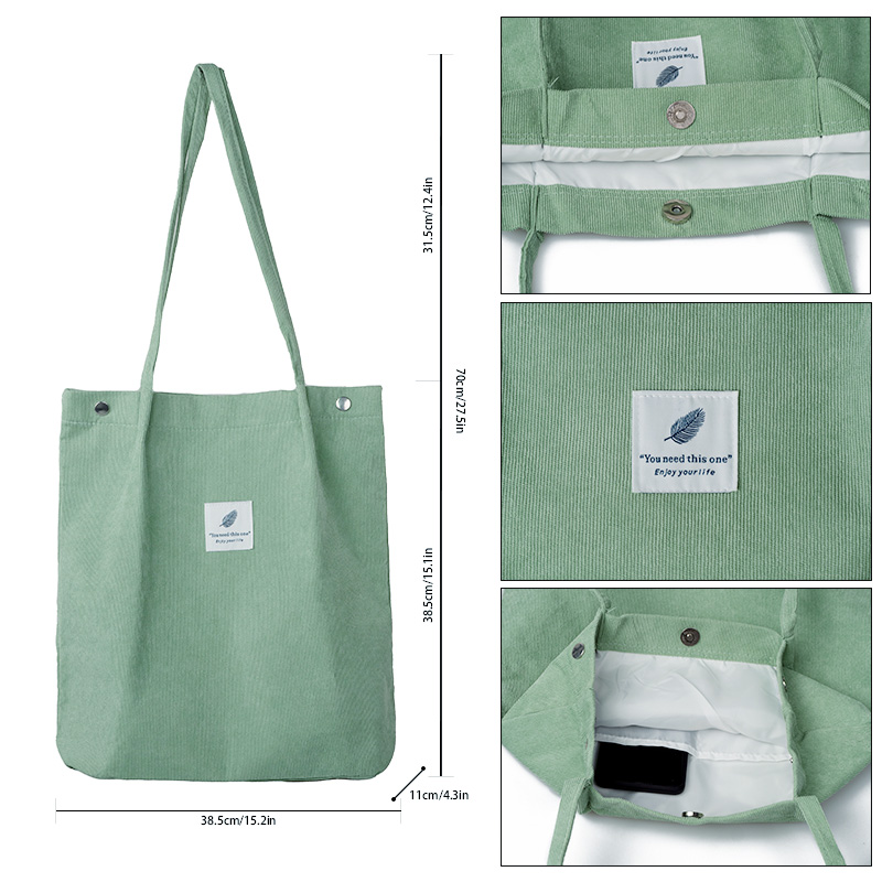 Custom Corduroy Tote Bag