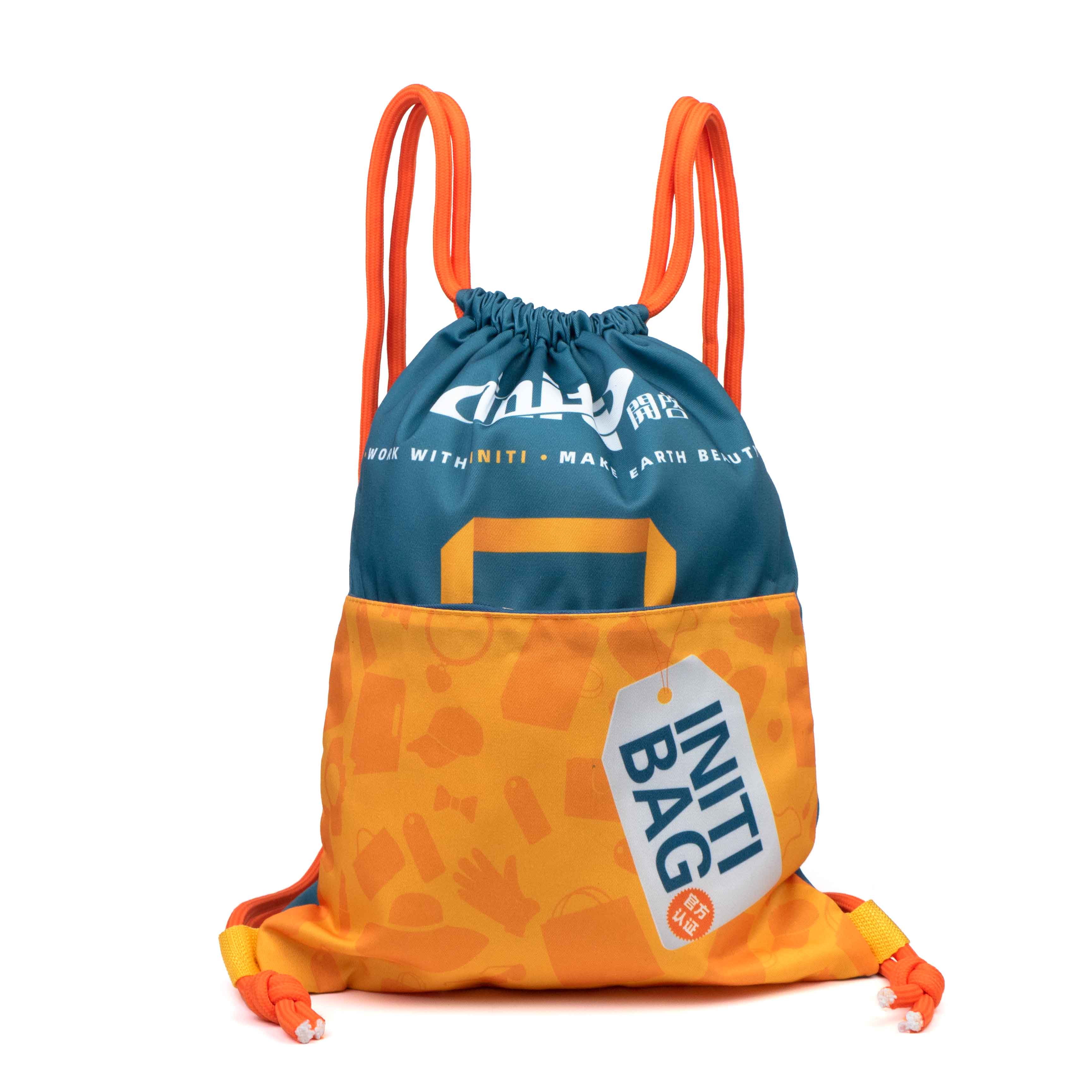 Printed Polyester Drawstring Backpack