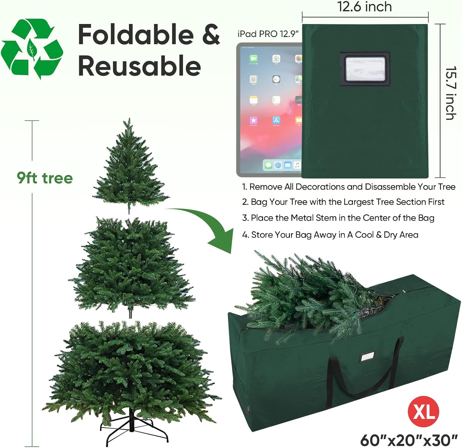Extra Large PE Christmas Tree Storage Bag