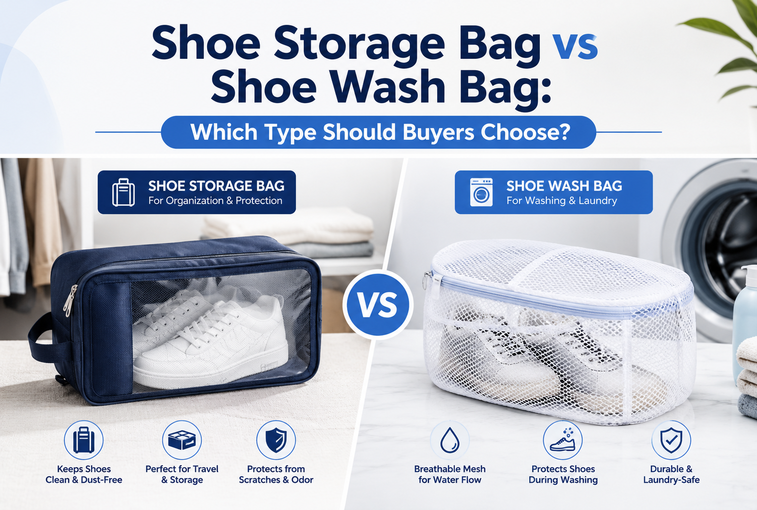 Shoe Storage Bag vs Shoe Wash Bag: Which Type Should Buyers Choose?