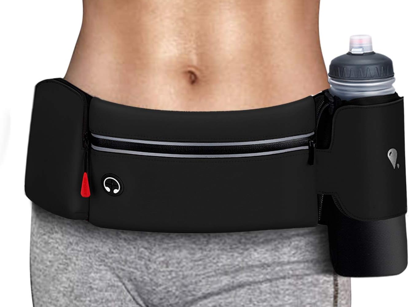 Reflective Running Waist Belt with Bottle Holders