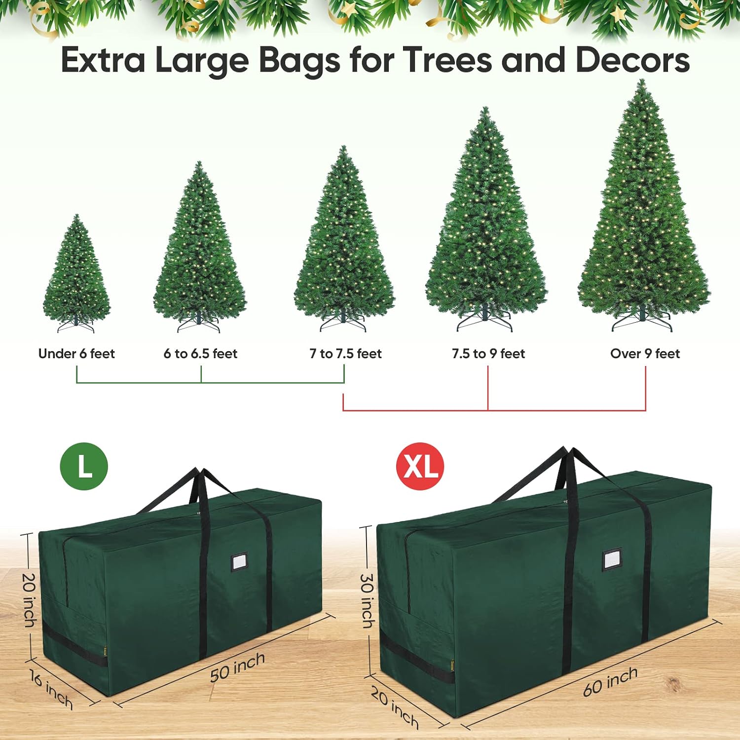 Extra Large PE Christmas Tree Storage Bag