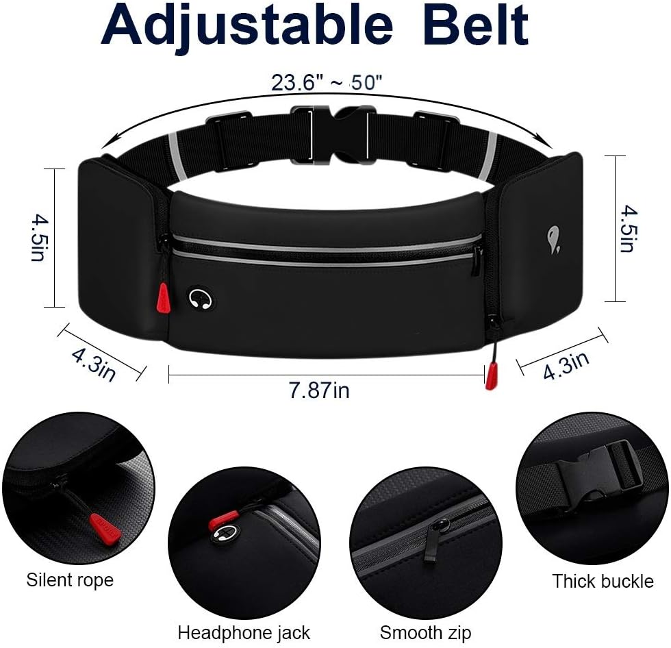 Reflective Running Waist Belt with Bottle Holders