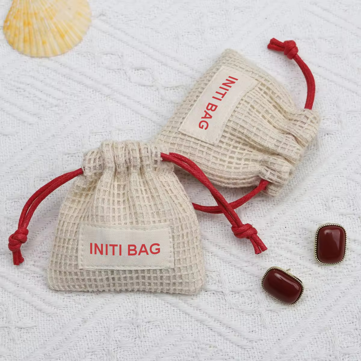 Wholesale Cotton Mesh Drawstring Pouch