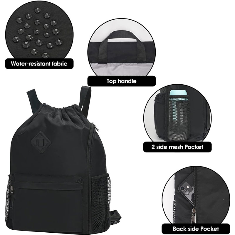 RPET Drawstring Backpack with Shoe Pocket