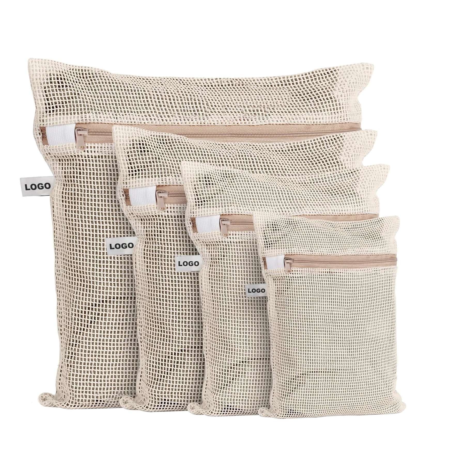 Organic Cotton Mesh Zipper Laundry & Travel Organizer Set