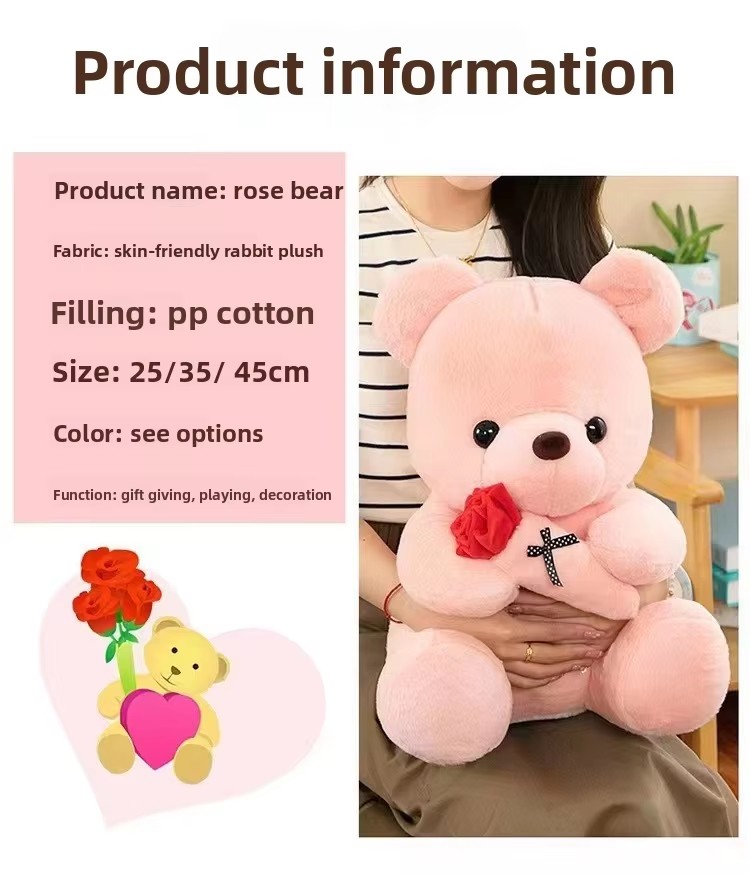 Rose Teddy Bear Plush Toy