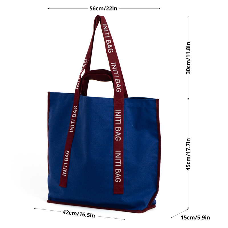 Large Logo Webbing Canvas Tote Bag