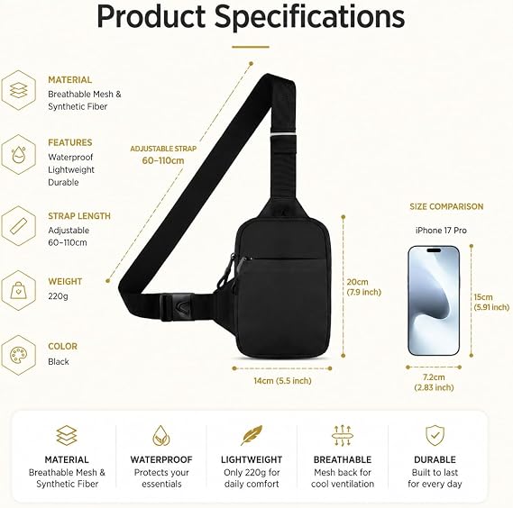 Compact Crossbody Sling Bag