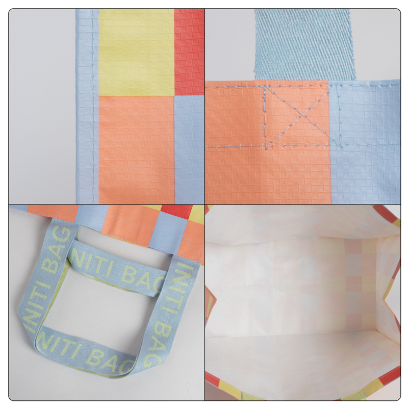 Custom Plaid PP Woven Tote Bag