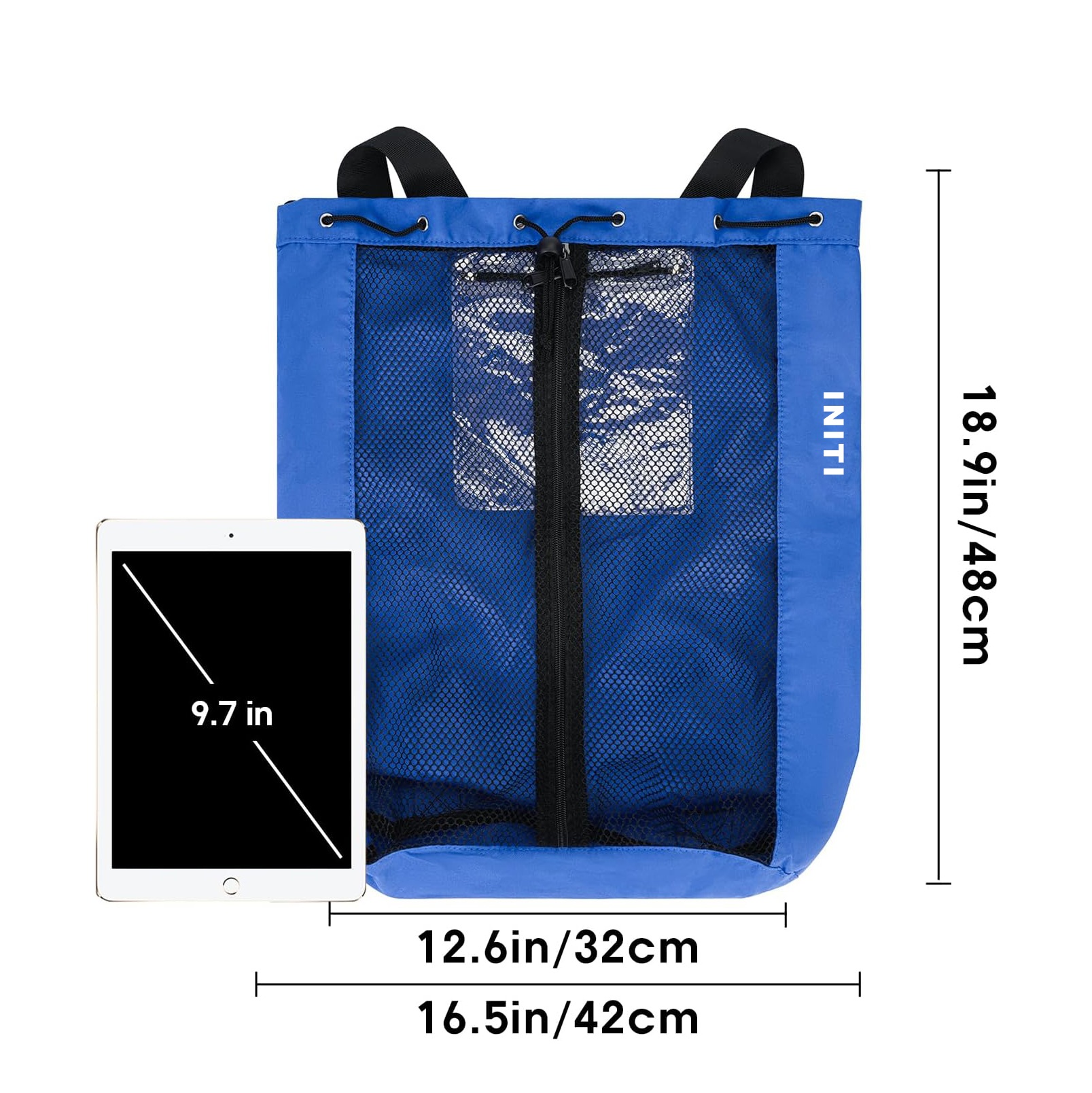 Zippered Mesh Swim Backpack with Wet Pocket