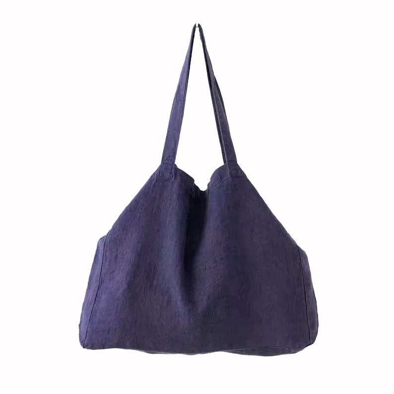 Linen Shoulder Tote Bag