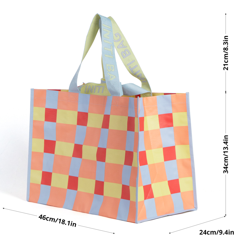 Custom Plaid PP Woven Tote Bag
