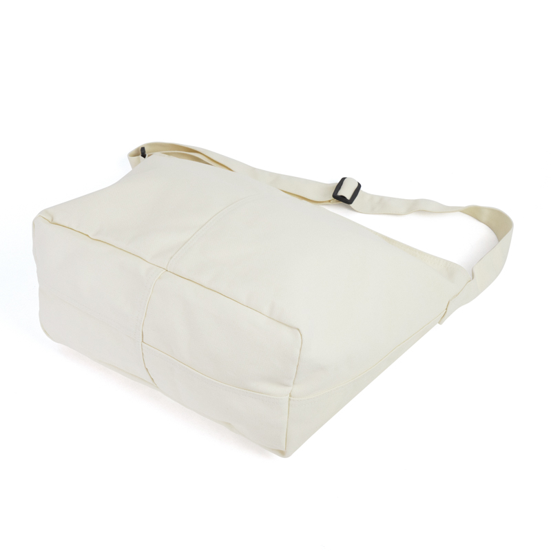 Large Canvas Crossbody Bag with Wide Gusset