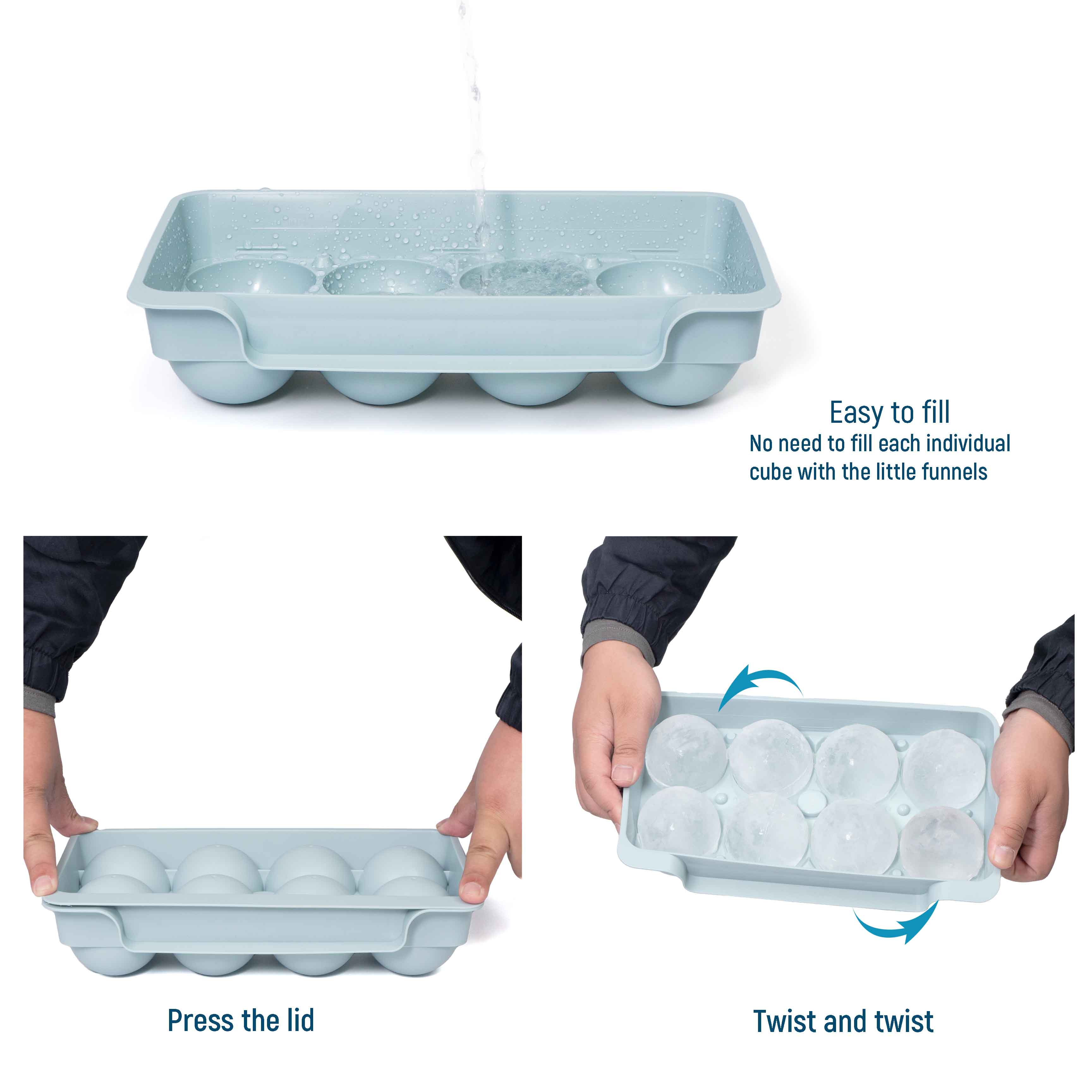 Set ng Tray ng Silicone Ice Ball