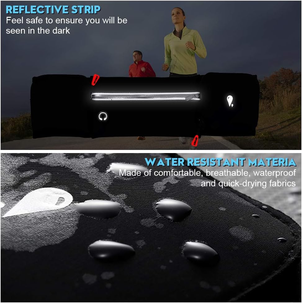 Reflective Running Waist Belt with Bottle Holders