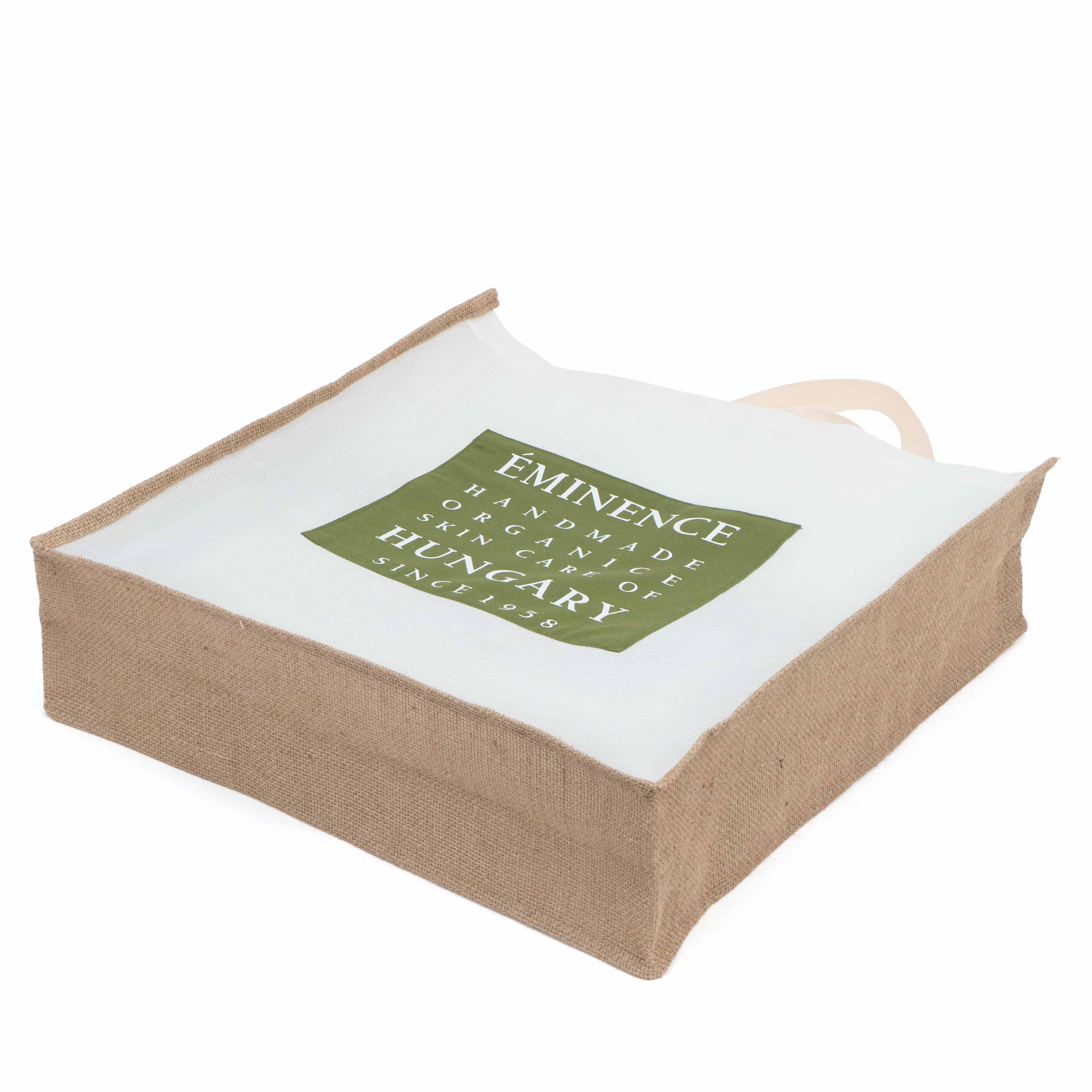 Custom Jute Gusset Tote Bag with Canvas Panels
