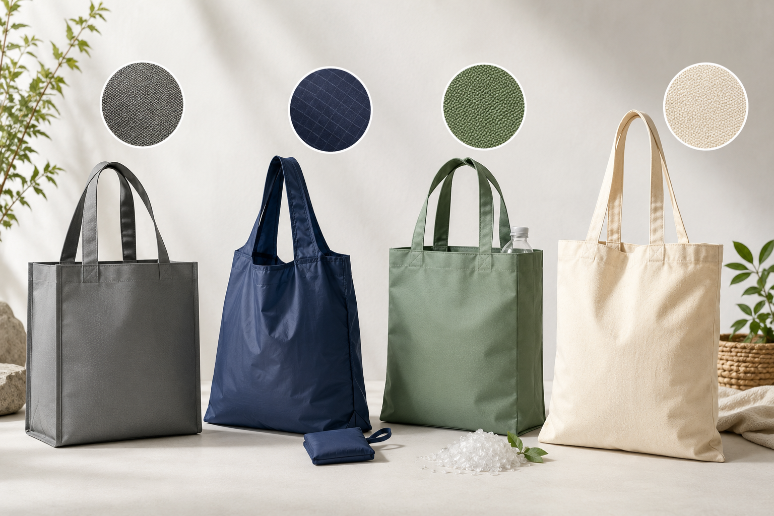 Reusable Shopping Bag Materials: Polyester, Nylon, RPET and Cotton