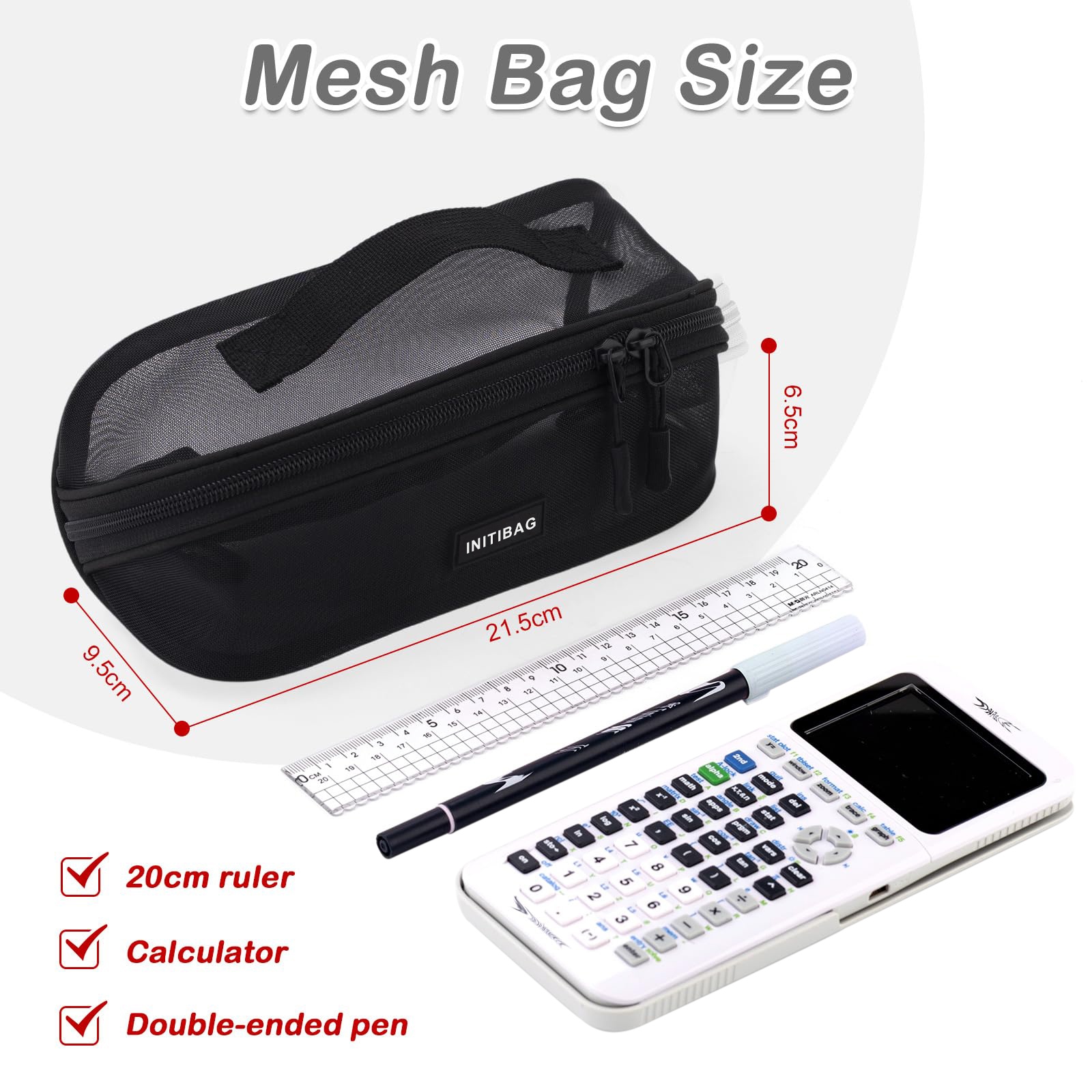 Double-Layer Mesh Stationery Organizer Case