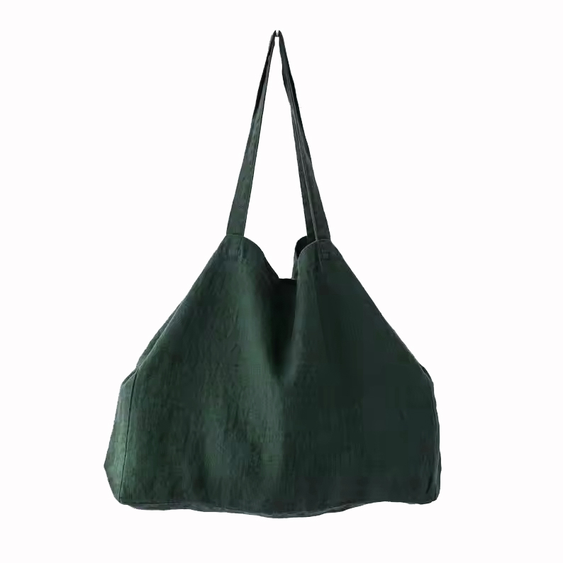 Linen Shoulder Tote Bag