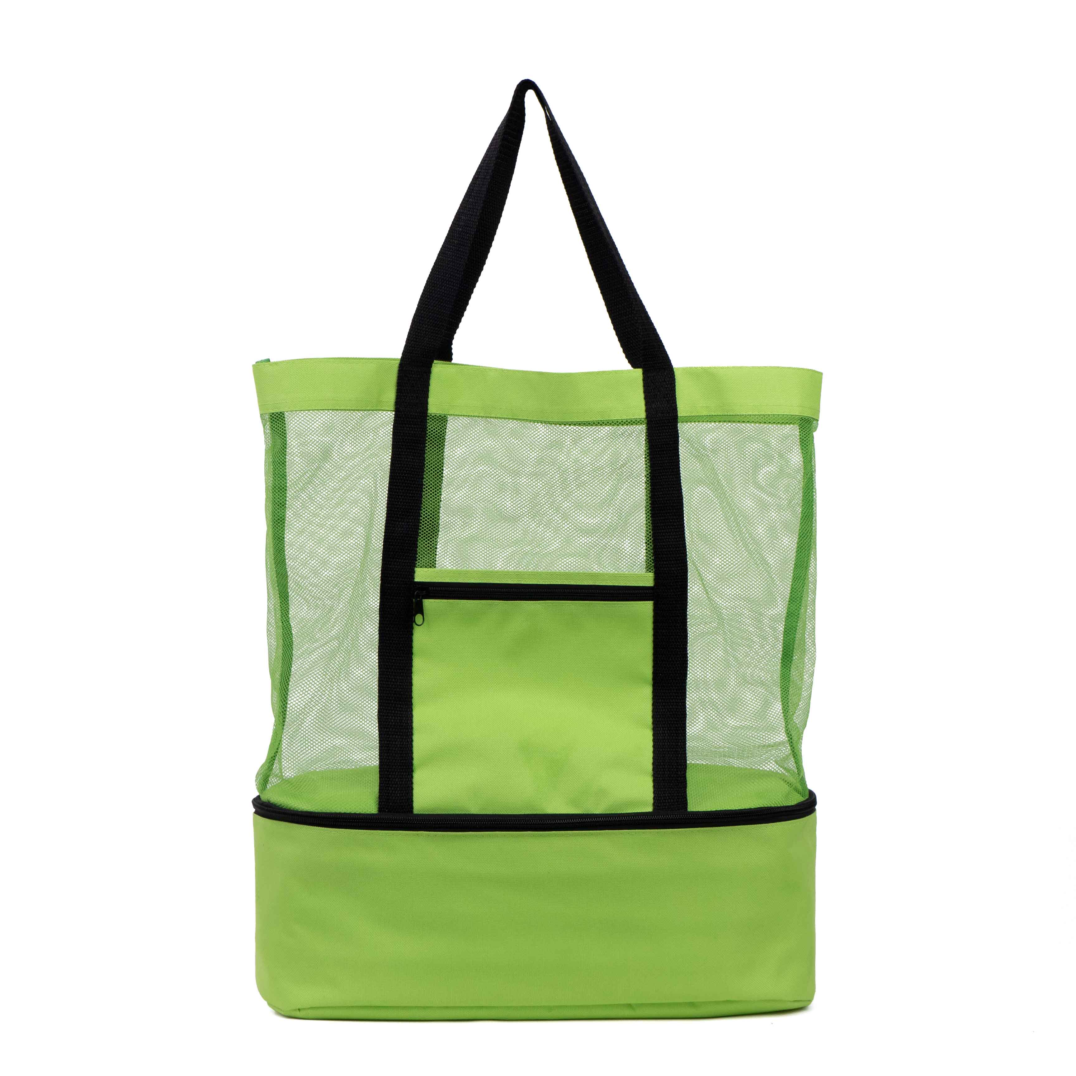 Mesh Beach Bag with Insulated Cooler Compartment