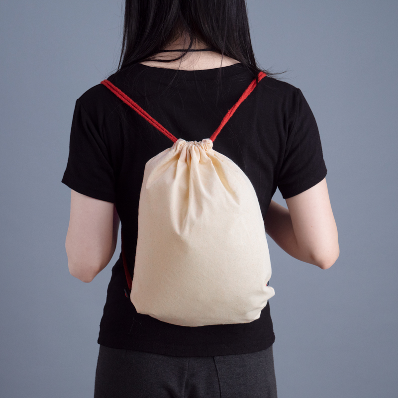 Custom Bulk Natural Cotton Canvas Drawstring Backpack
