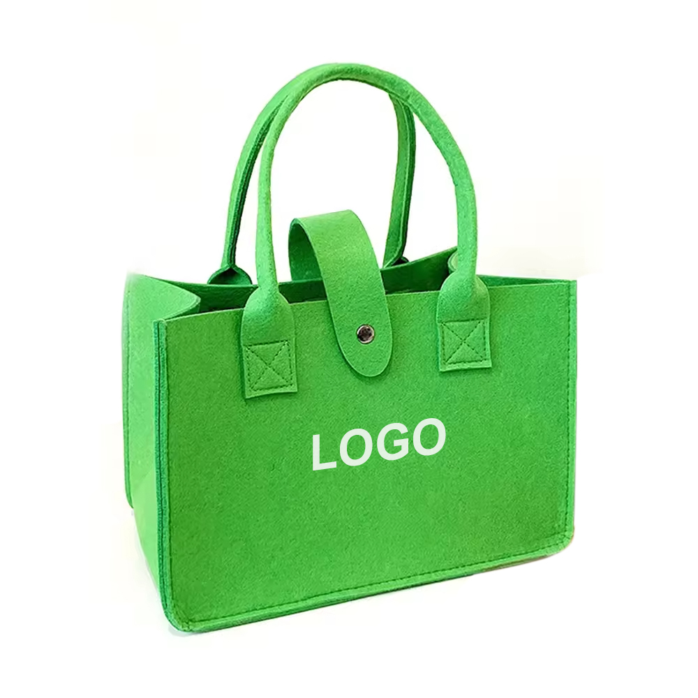 Custom Felt Tote Bag with Snap Closure