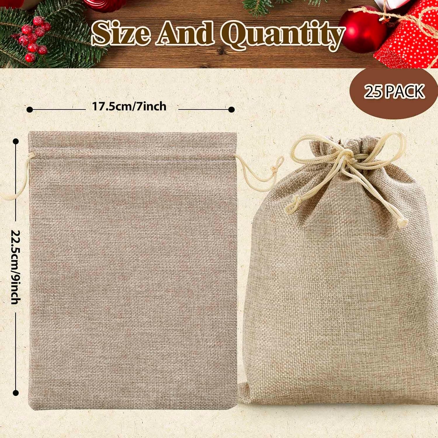 Burlap Jute Drawstring Gift Bag