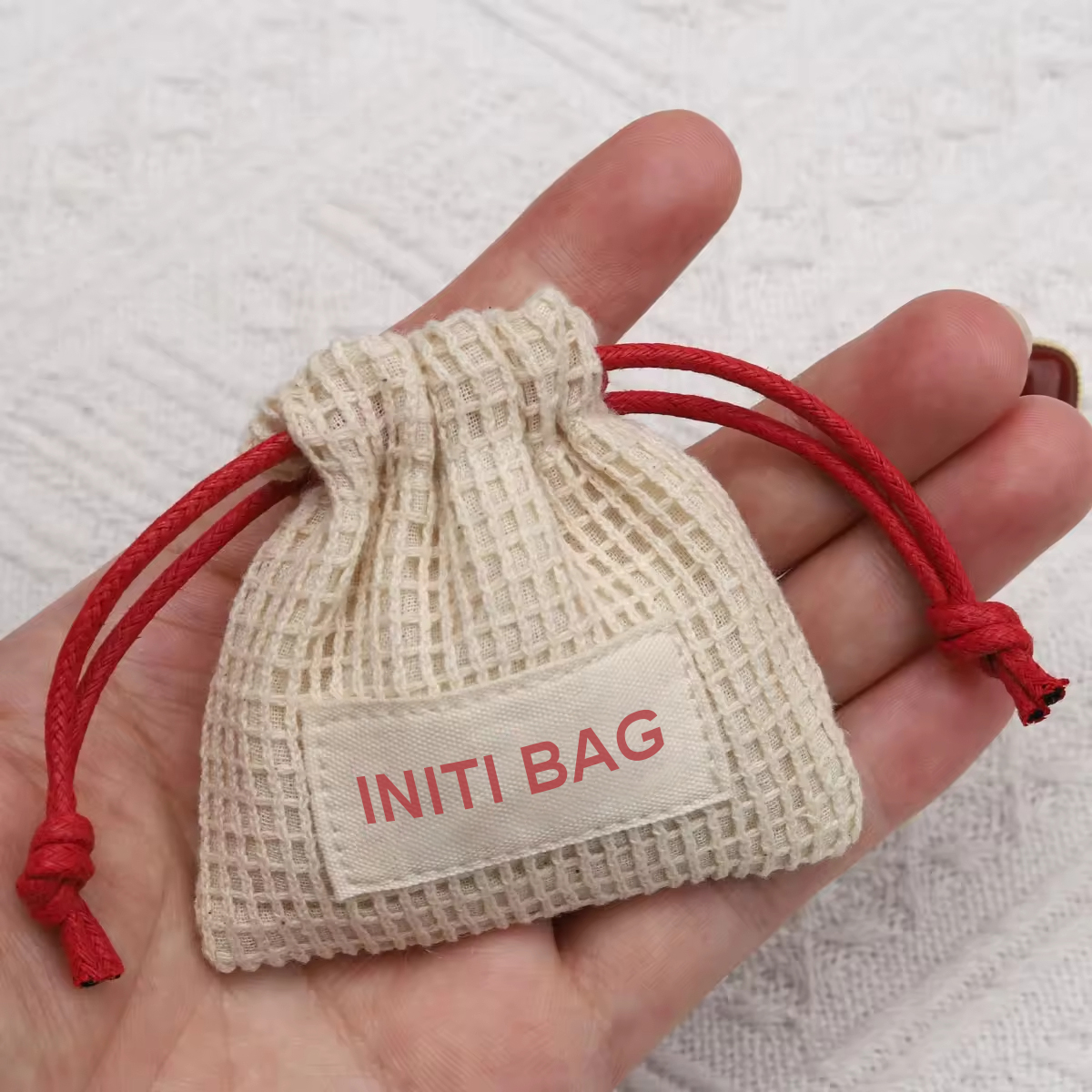 Wholesale Cotton Mesh Drawstring Pouch