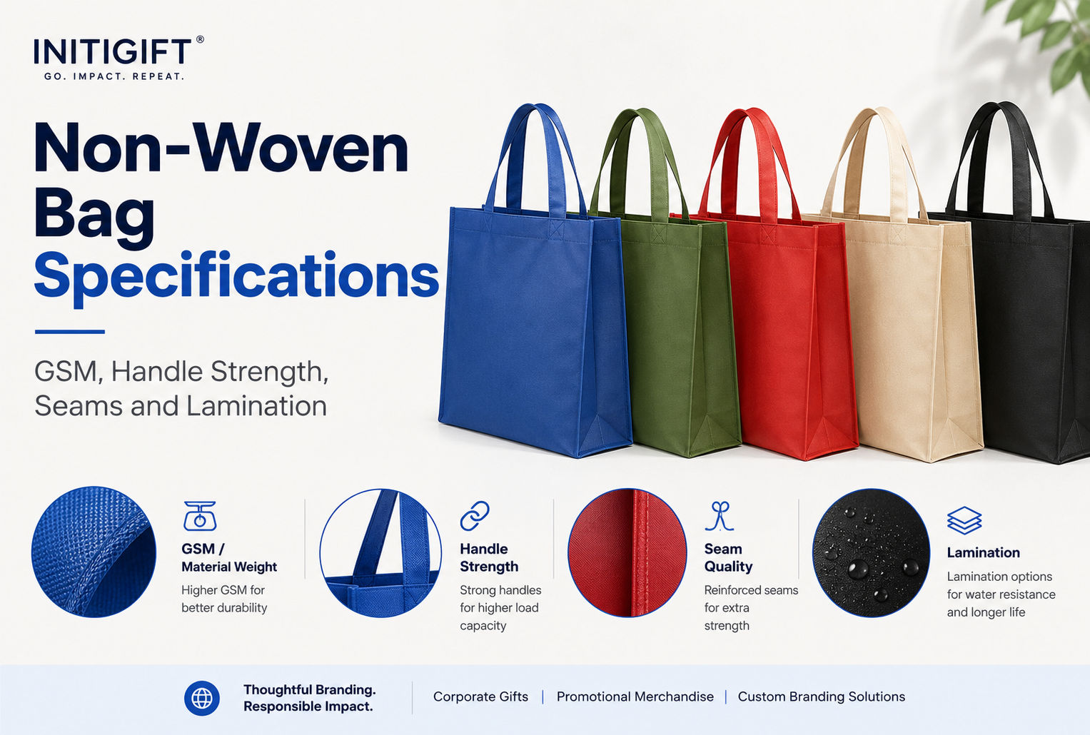 Non-Woven Bag Specifications: GSM, Handle Strength, Seams and Lamination