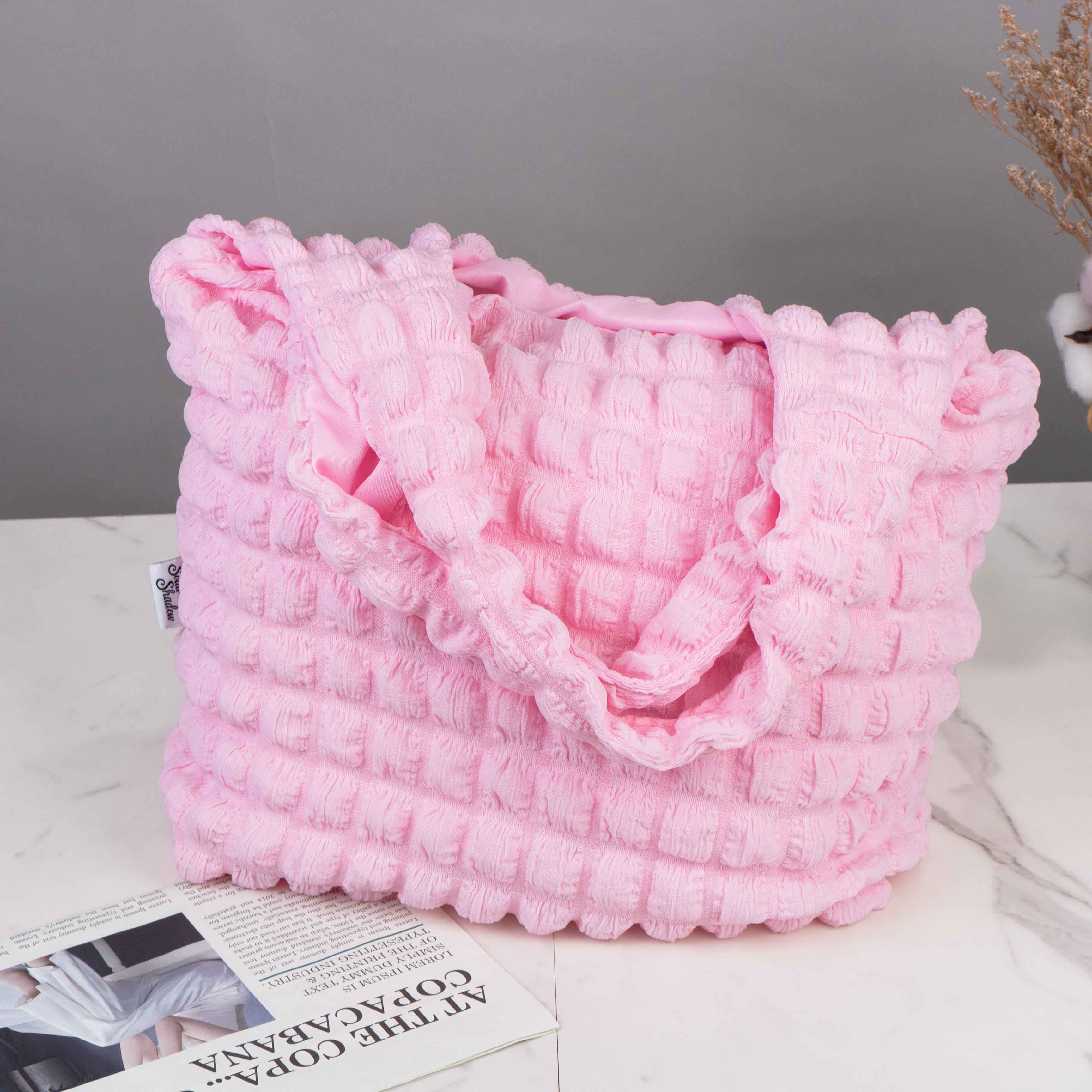Custom Bubble Puff Cloud Pleated Tote Bag