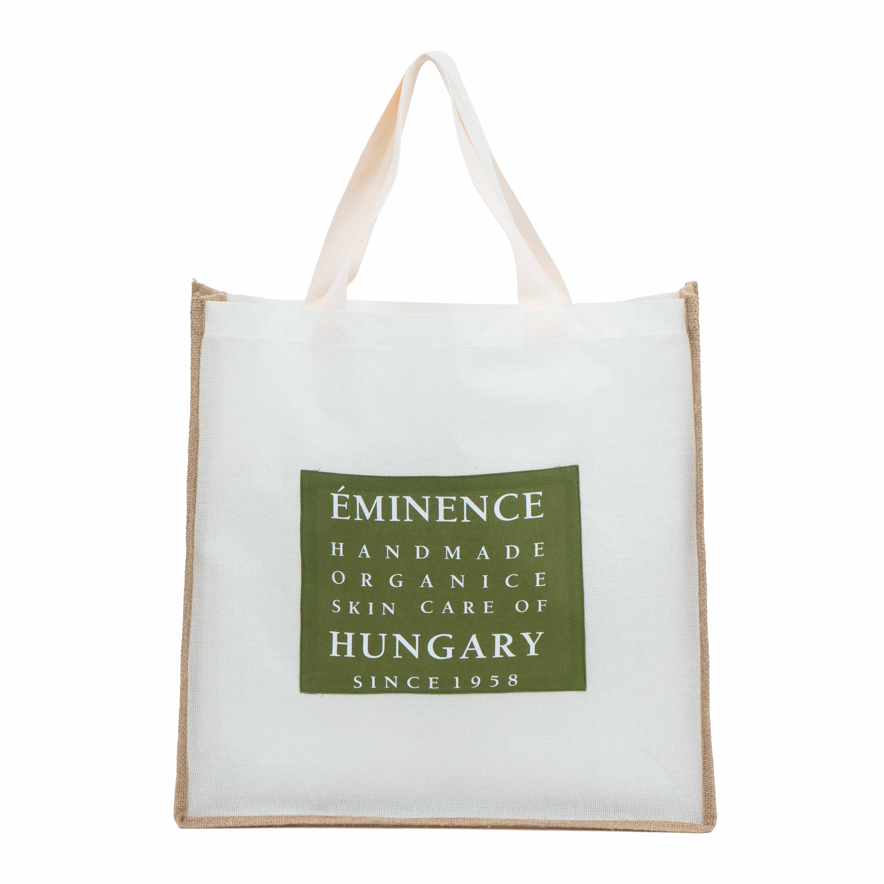 Custom Jute Gusset Tote Bag with Canvas Panels