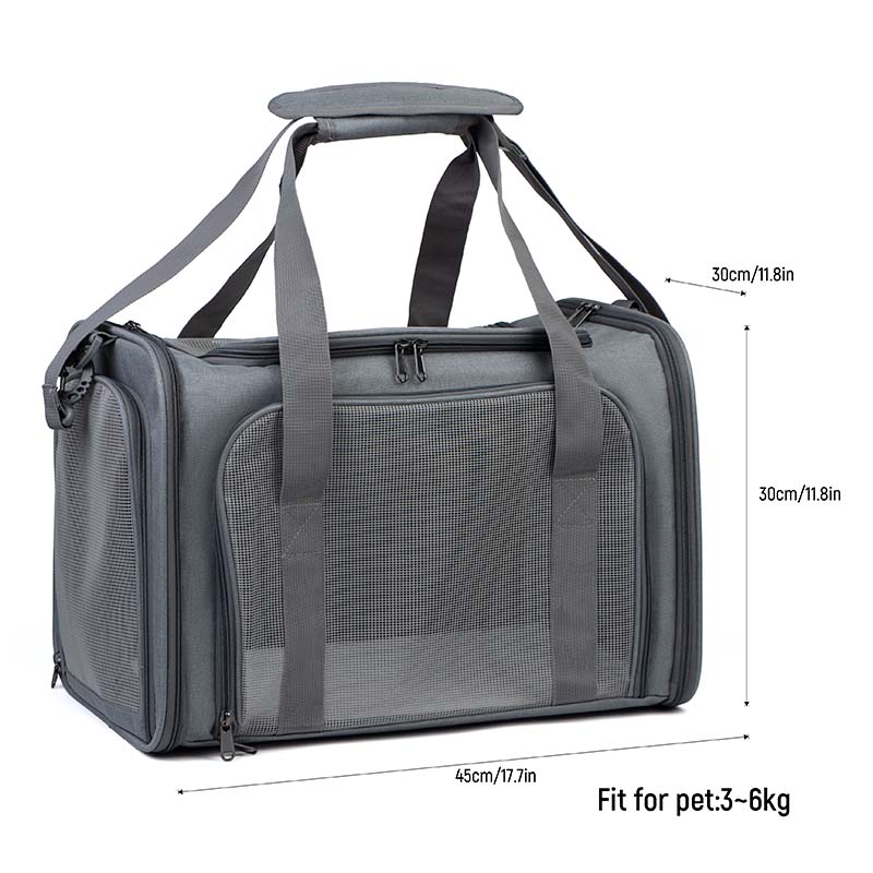 Soft-Sided Pet Carrier Bag with Mesh Panels