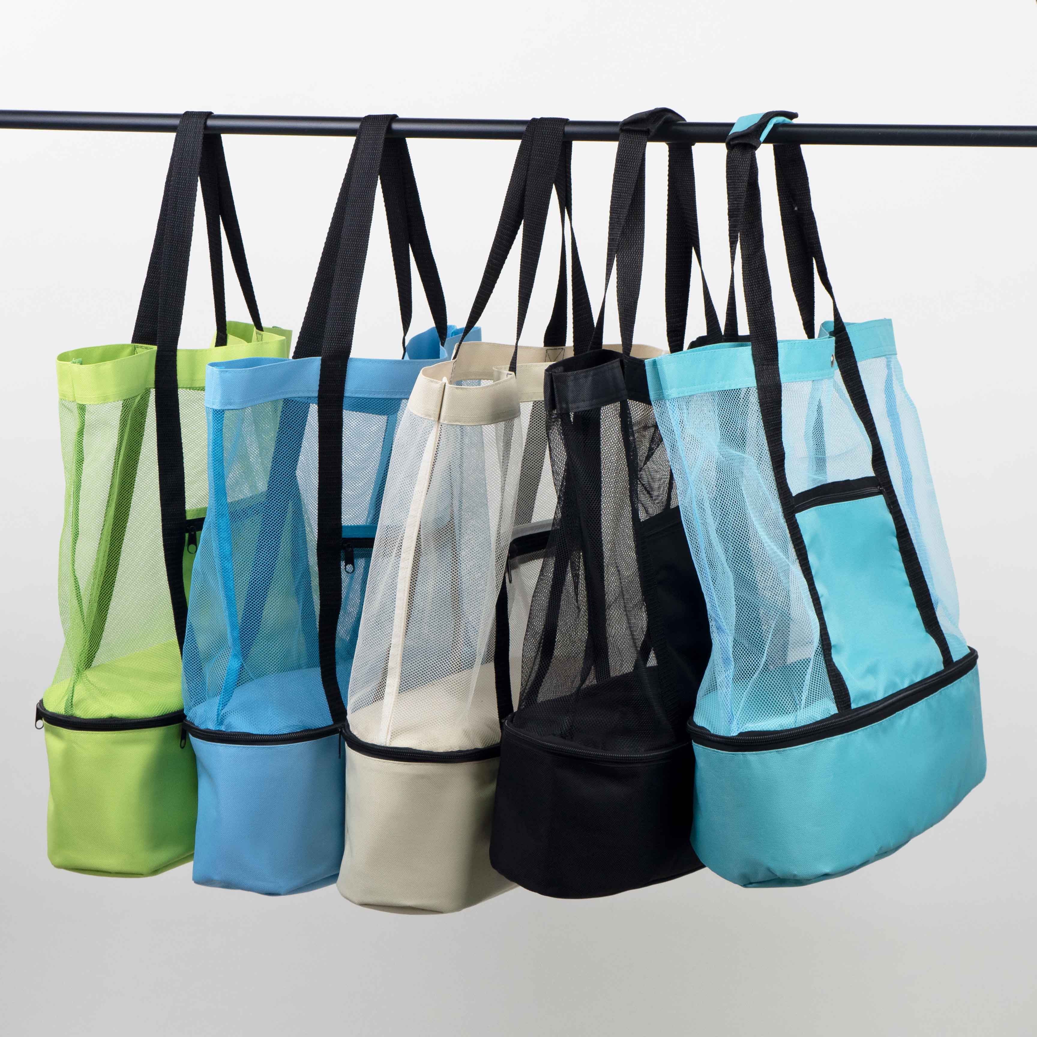 Mesh Beach Bag with Insulated Cooler Compartment