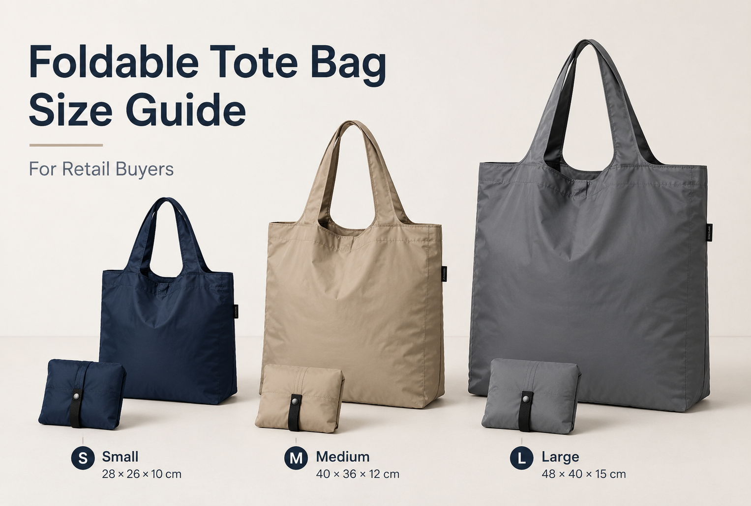 Foldable Tote Bag Size Guide for Retail Buyers