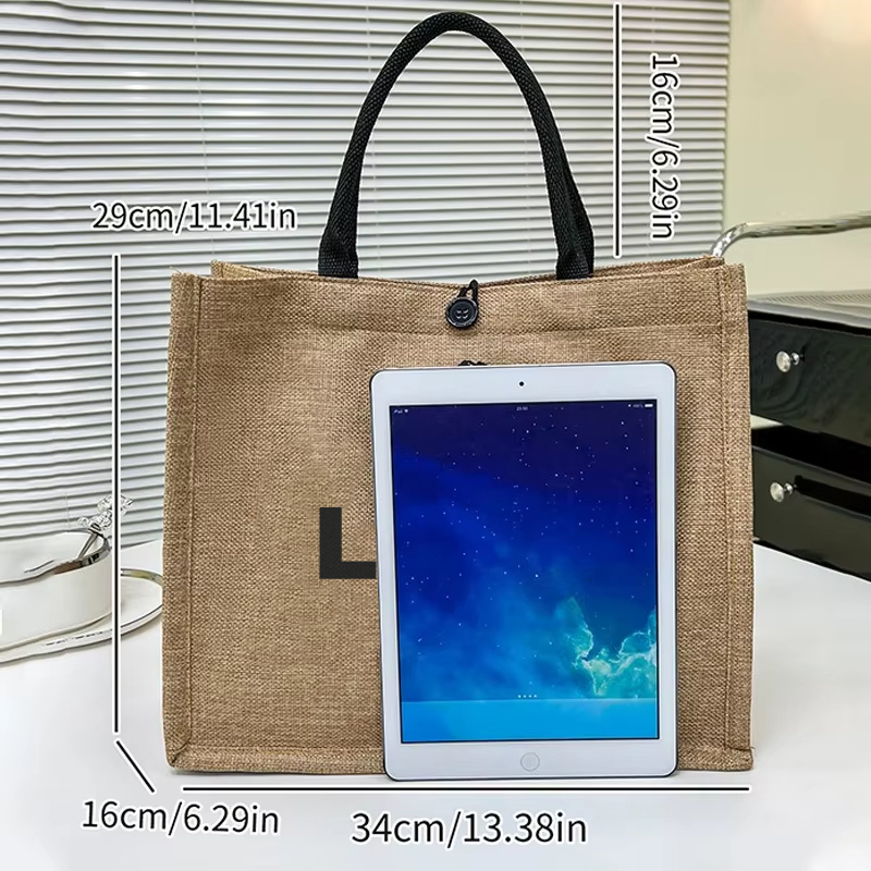 Woven Straw Fabric Tote Bag