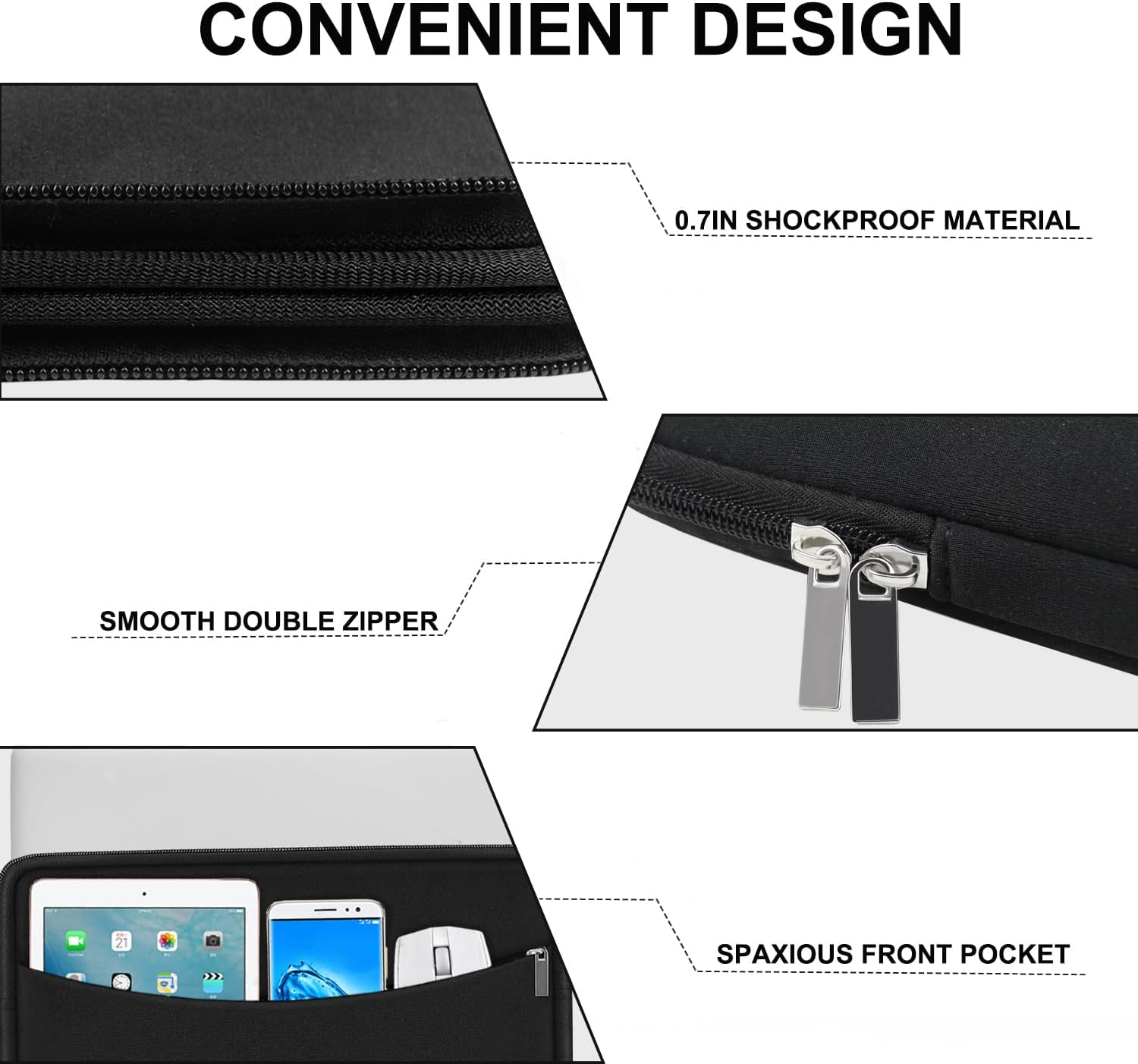 Custom Protective Laptop Sleeve Bag with Front Pocket
