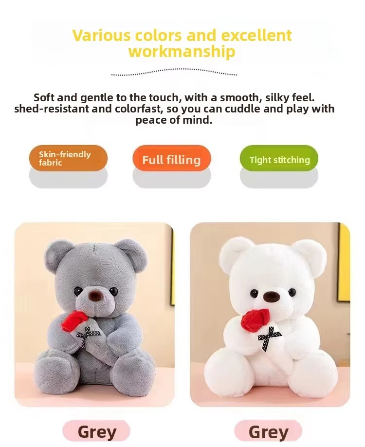 Rose Teddy Bear Plush Toy
