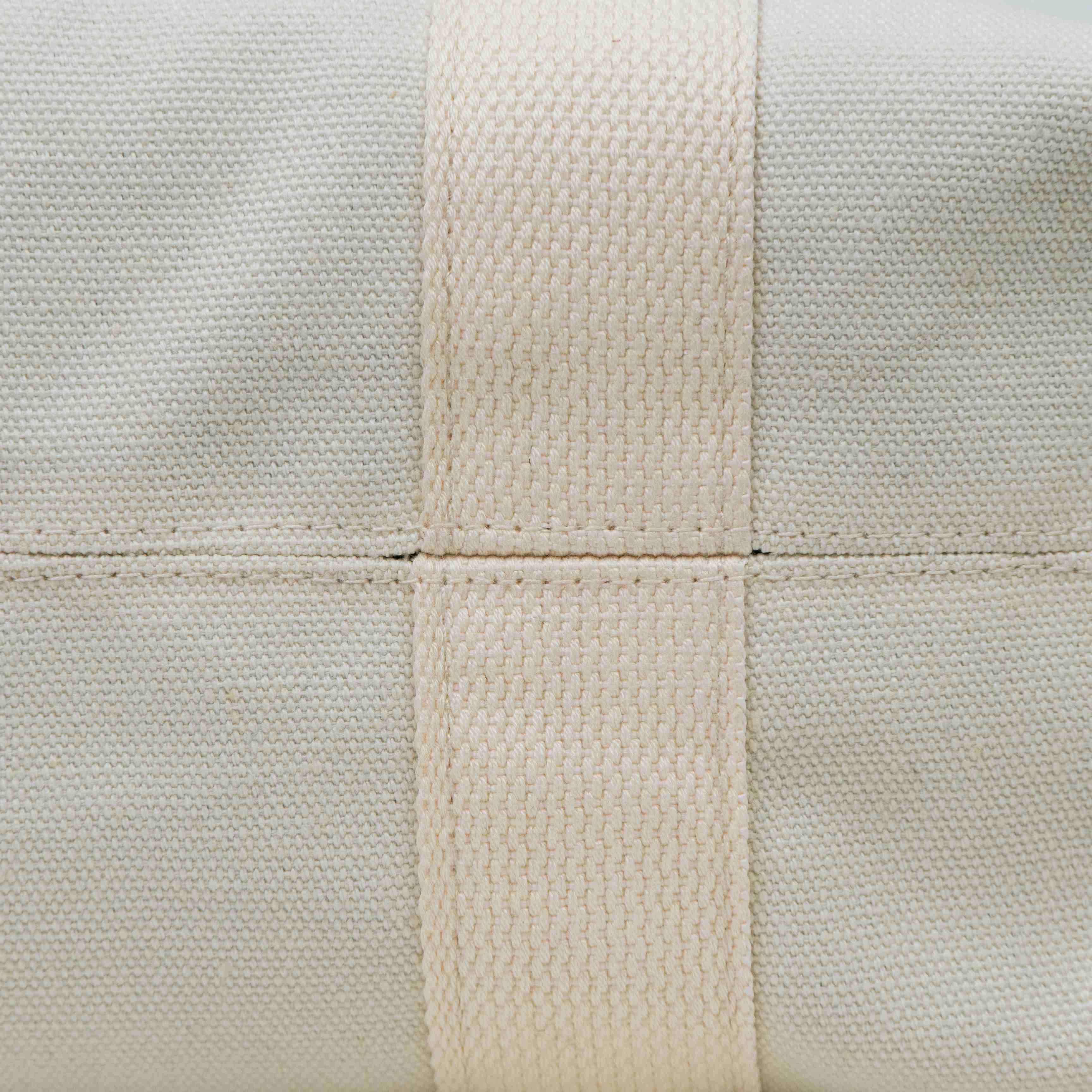 Zippered Canvas Tote Bag with Printed Shoulder Handles